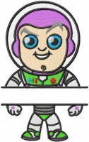 Buzz Chibi monogram embroidery design