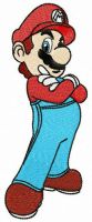 Mario proud of himself embroidery design
