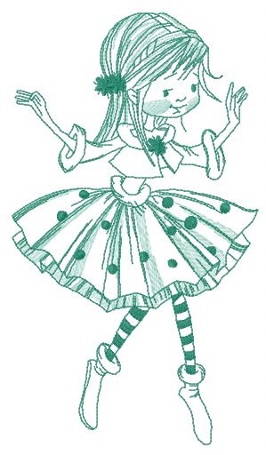 Girl from circus machine embroidery design