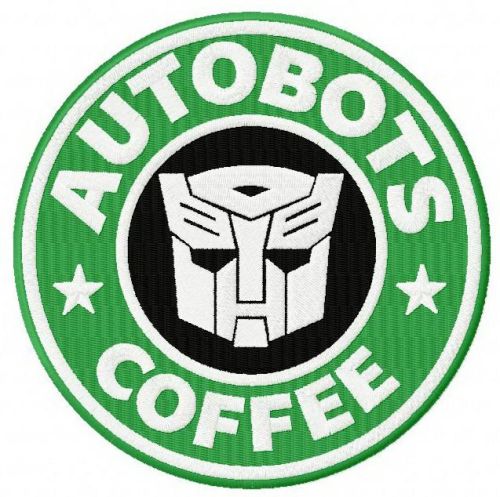 Autobots coffee machine embroidery design