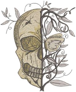 Skull Always Spring embroidery design