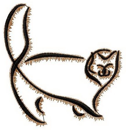 Cat sketch 4 machine embroidery design