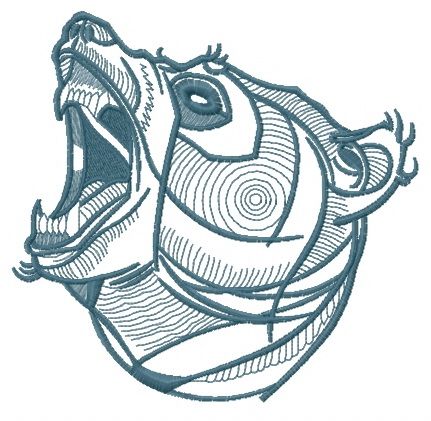 Bear roars 3 machine embroidery design