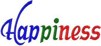 happiness embroidery design