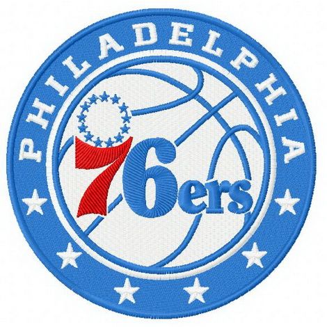 Philadelphia 76ers logo machine embroidery design      