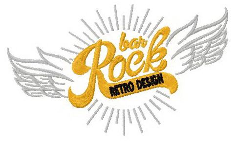 Bar rock machine embroidery design