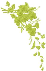 Green branch embroidery design