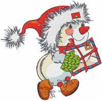 Snowman with Christmas letter embroidery design