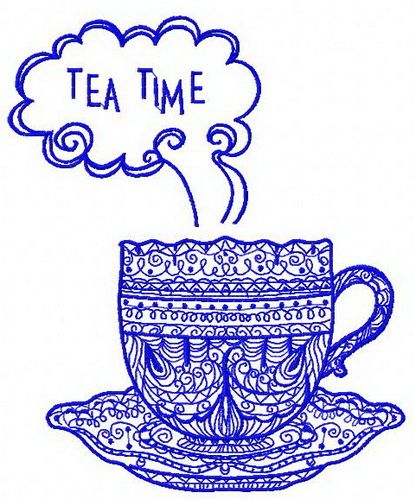 Tea time 5 machine embroidery design