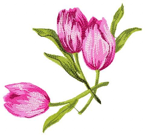 Tulips free embroidery design