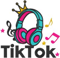 Tik tok music queen embroidery design