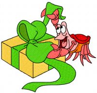 Sebastian Prepares a Gift embroidery design