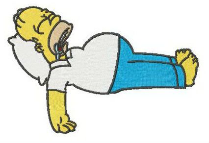 Homer sleeping machine embroidery design