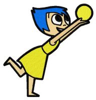 Joy playing volleyball embroidery design