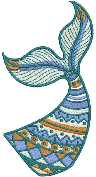 fish tale embroidery design