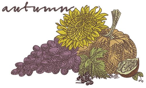 Autumn gifts machine embroidery design