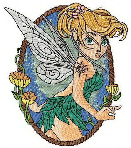 Scared Tinkerbell 2 machine embroidery design