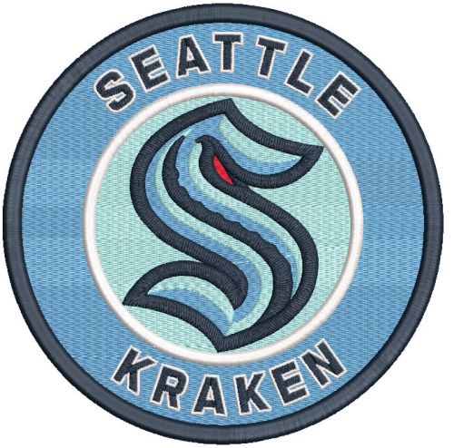 Seattle Kraken Circle Logo embroidery design