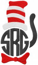 Cat in the hat srg embroidery design