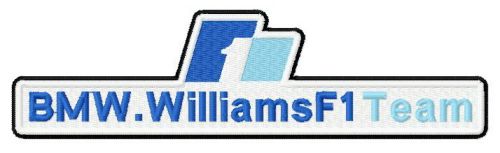 BMW Williams F1 team logo machine embroidery design