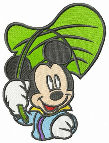 Mickey isn't afraid of rain machine embroidery design 