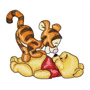 Baby Pooh and Baby Tigger machine embroidery design