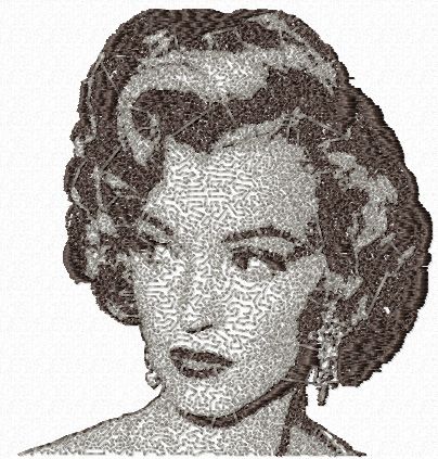 Marilyn Monroe free photo machine embroidery design