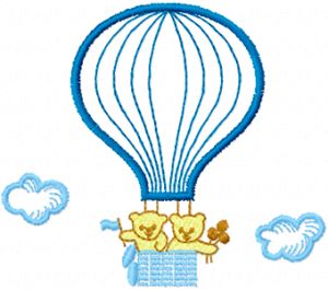 Together in a Balloon embroidery design