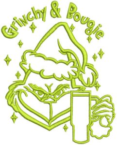 Christmas Grinchy And Bougie embroidery design