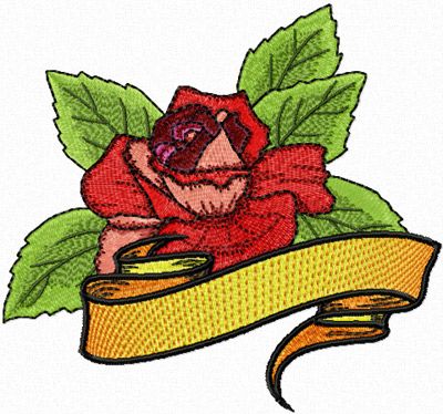 Cherokee Rose with Banner machine embroidery design