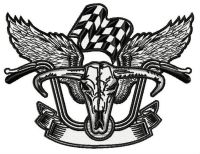 Biker's wings embroidery design