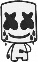 Marshmello crying embroidery design
