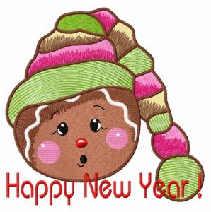 Surprised gingerbread man 2 embroidery design