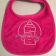 Embroidered baby bib with milkaholic free design