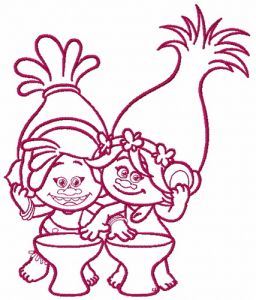 Princess Poppy and DJ Suki 2 embroidery design
