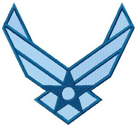 USA Air Force logo machine embroidery design