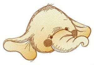 Elephant with blushing cheeks embroidery design