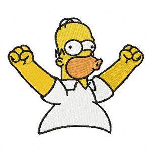 Homer Simpson Happy embroidery design