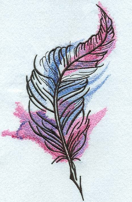 mixed colors feather machine embroidery design