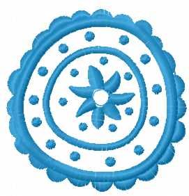 Blue decoration free embroidery design 4