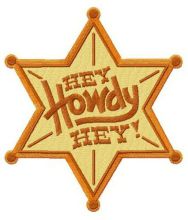 Hey Howdy Hey sheriff star embroidery design