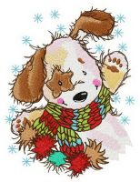 Obedient dog embroidery design