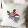 Christmas cute owls embroidered on white pillowcase