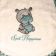 Newborrn napkin with cute hippo embroidery design