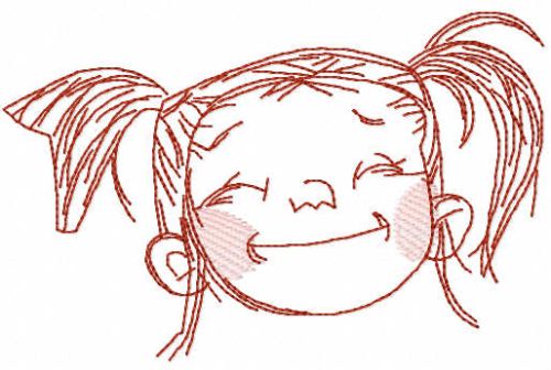 smiling girl face free embroidery design