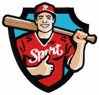 Baseball player 17 embroidery design
