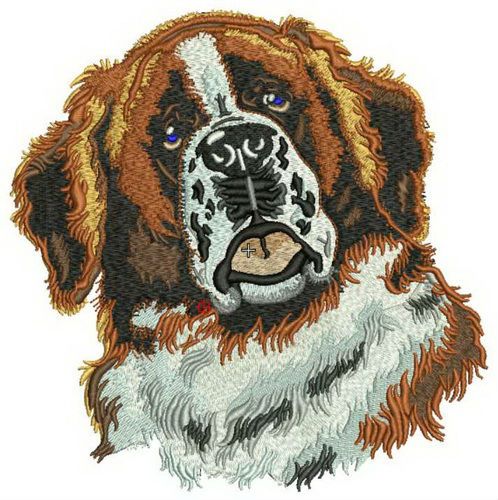 St. Bernard dog machine embroidery design