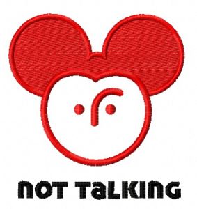 Not talking Mickey embroidery design