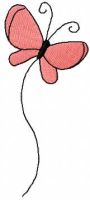 Desenho de bordado grátis de borboleta rosa
