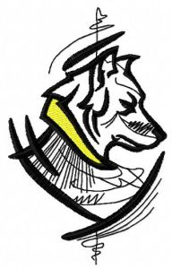 Desenho de bordado de lobo tribal místico